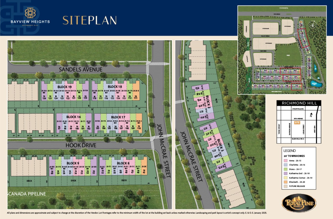 Bayview Heights community site plan showing block layout